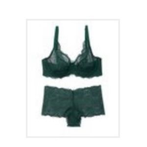 Stunning emerald green bee and panty set